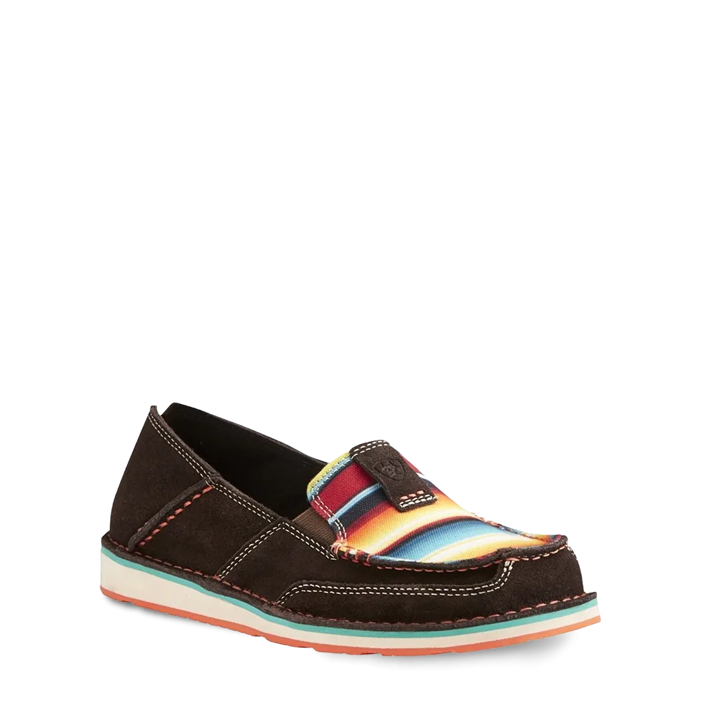 Ariat Ladies Cruiser Chocolate Fudge Red Serape Print Shoes 10021153